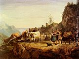 Friedrich Gauermann Canvas Paintings - Almabtrieb